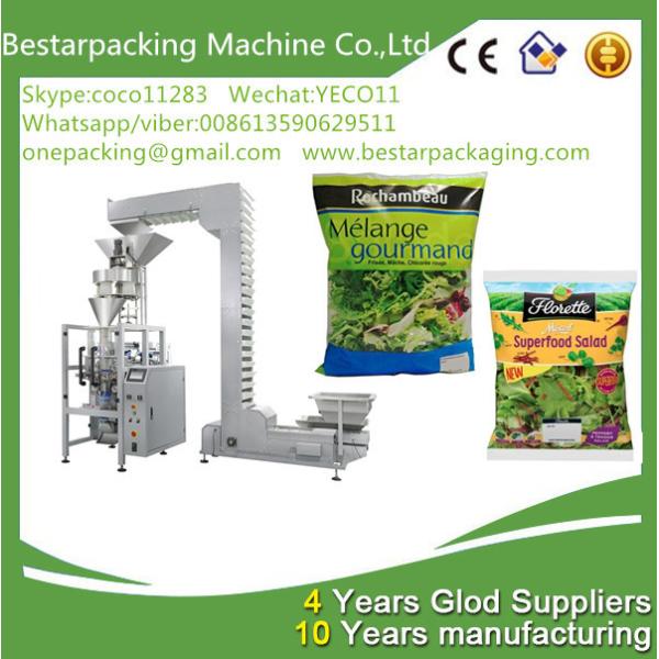 New design green leafy vegetable salad weighting and packaging machine,with