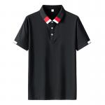 Buy cheap Leisure Embroidery Slim Fit Black T Shirt Mens Lapel POLO Shirts For Muscular Guys from wholesalers