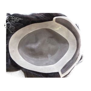 Buy cheap Real Indian Remy Toupee Hair Replacement System With Fine Mono Base 6 inch product