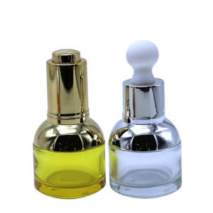 Flat Shoulder Essential Oil Dropper Bottle Electroplating 2Oz Tincture Bottles