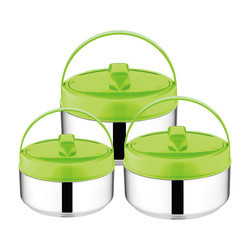 Buy cheap Handle Lunch Box School Office Bento 4pcs Stainless Steel Thermal Stock Pot Set from wholesalers