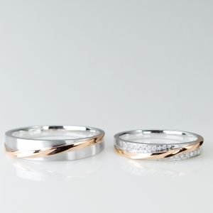 Buy cheap 18k Twist  Line Customized Men19 Women13 Matching Promise Rings from wholesalers