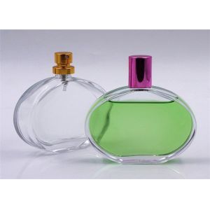 Buy cheap Excellent Flat Round 50ml Empty Spray Glass Perfume Bottles For SGS Passed from wholesalers