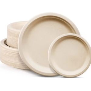 7 Inch Pulp Round Biodegradable Disposable Dishes Plates Freezer Safe