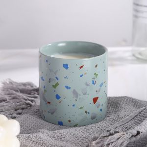 Buy cheap Custom Modern Ceramic Candle Jar Letterpress Printing With Lid from wholesalers