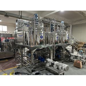 Buy cheap PLC 1000L Cosmetic Manufacturing Machine Emulsifying Homogenizer Paste Ointment Mixer from wholesalers