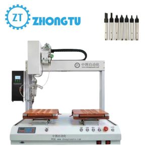 China The single soldering iron head dual-station fully automatic soldering machine enables rapid and precise connection between the light-emitting diodes and the circuit boards. on sale China The single soldering iron head dual-station fully automatic soldering machine enables rapid and precise connection between the light-emitting diodes and the circuit boards. on sale