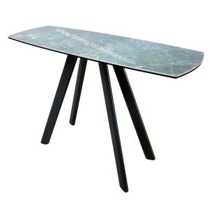 1.1 Meter Modern Console Table HorseBelly Green Glossy Ceramic Topped