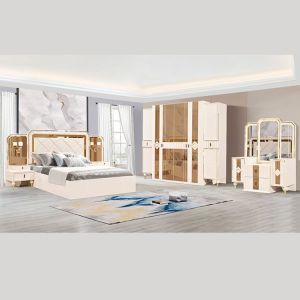 Buy cheap MDF Board Glass Villa Bedroom Sets Furniture With Large Backrest from wholesalers