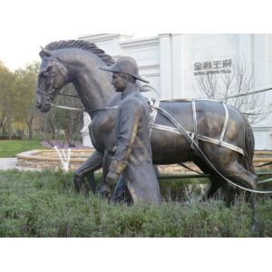 Buy cheap Man with horse Bronze sculptures product