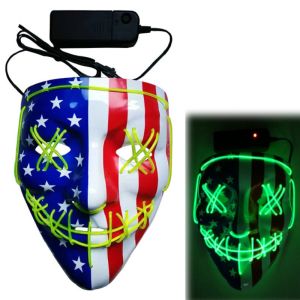 Buy cheap American Flag Pattern Halloween LED Face Mask 3 Flashing Modes from wholesalers