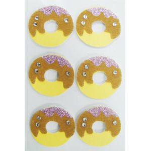 Buy cheap Doughnut Round Fuzzy Animal Stickers , Non Woven Custom Glitter Stickers from wholesalers