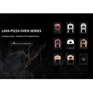 Round Wood Fired Pizza Oven with Volcanic Lava Rock