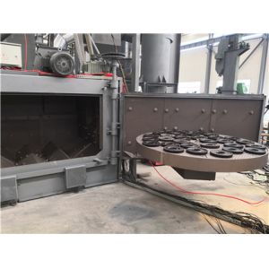 PLC Control Turntable Shot Blasting Machine Direct Coupling Blast Wheel