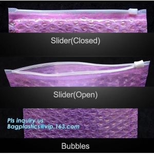 Buy cheap PE zipper bubble Zip lockk bag with custom printed logo, Bubble Bag With Slider, Padded Pink Ziper Lock PE Bag, slider zip from wholesalers
