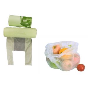 Buy cheap PLA 50mic Biodegradable And Compostable Bags With T Shirt Handle from wholesalers
