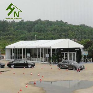Buy cheap Cutomized Hard Glass Wall Waterproof Fabric Tent 18 Degree Pitch 30m Long from wholesalers