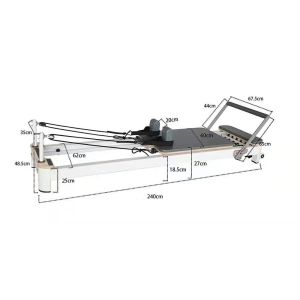 Gericon commerican use white aluminium pilates reformer pilates with high