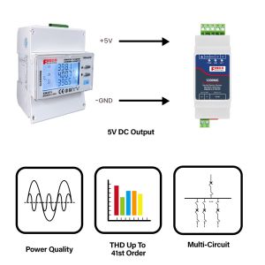 Buy cheap Multifunction Electrical Monitoring LCD Power Analyzer with Rogowski Coil Meter EM4374 from wholesalers