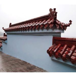 Buy cheap Custom Frost Resistant Rose Red Glazed Ceramic Roof Tiles 220mm from wholesalers