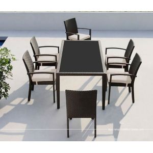 Buy cheap Leisure Modern PE Rattan outdoor Chair and table sets Aluminium  Garden wicker stackable Chair from wholesalers