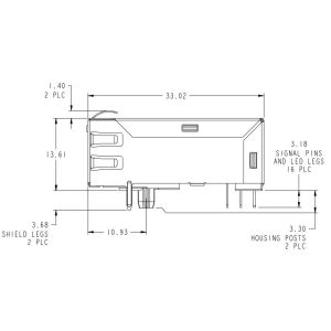 1-1840784-1 Gigabit 1000base-T RJ45 Integrated Connector Modules Tab Up