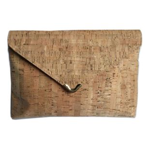 China Ladies New Style Cork clutch 11''x7.8'' with button closure, Blue Lining, customized color is available on sale