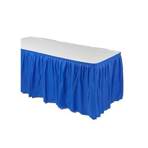 Custom Disposable Plastic Table Skirts , Ruffled Rectangle Table Skirt