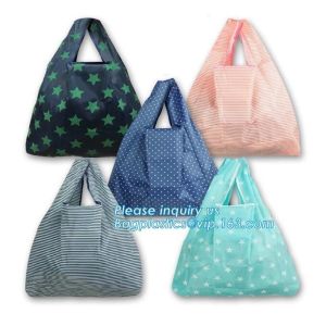 factory custom reusable 190t folding ball shaped foldable grocery nylon
