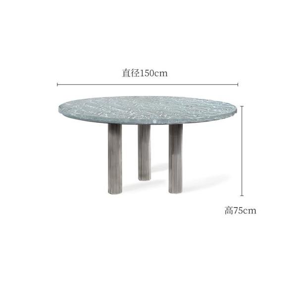 Quality Luxury Hotel Restaurant Furniture Water Wave Pattern Round Dining Table for sale