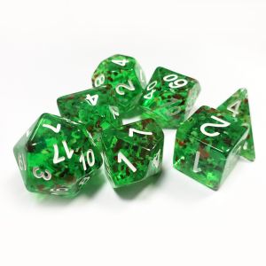 Sprite green crystal Resin Boarding Dice Set dnd dice