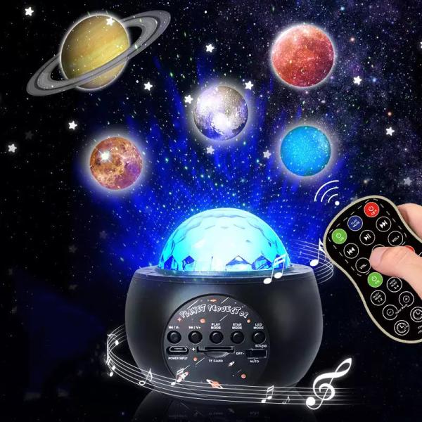 Quality HD 10 Planets Music Projector Lamp Romantic Nebula Starry Bedside Atmosphere Lamp Wireless Speaker With Remote Control for sale