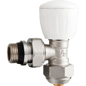 Buy cheap 4203 Angle Type Multi-turn Brass TRV Valve for Radiator Supply DN15 Nickel Plated with AL-PL Adapter x Flex. Male Nipple from wholesalers