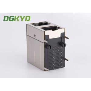Buy cheap Gigabit ethernet stack dual port RJ45 connector with transformer for industial ethernet from wholesalers