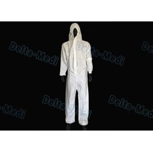 Buy cheap White Microporous Disposable Protective Coveralls Anti Dust With Hood from wholesalers
