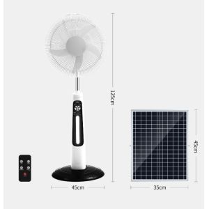 High Efficiency Home Solar Rechargeable Fan Height Adjustable Wide Angle