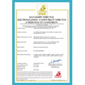 JIANGSU LAIYI PACKING MACHINERY CO.,LTD. Certifications