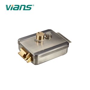 Buy cheap Stainless Steel Electric Rim Lock Double Cylinder Key / Button Open Chrome Plating Finish from wholesalers