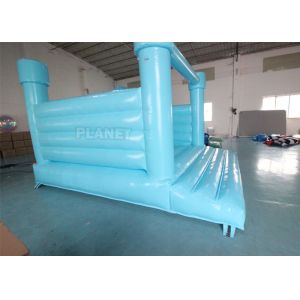 PVC Material Inflatable Bouncy Jumping Castle Blue Slide Commercial Castle