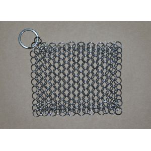 Buy cheap Rectangular Chainmail Cast Iron Pan Scrubber Stainless Steel Wire Scrubber from wholesalers