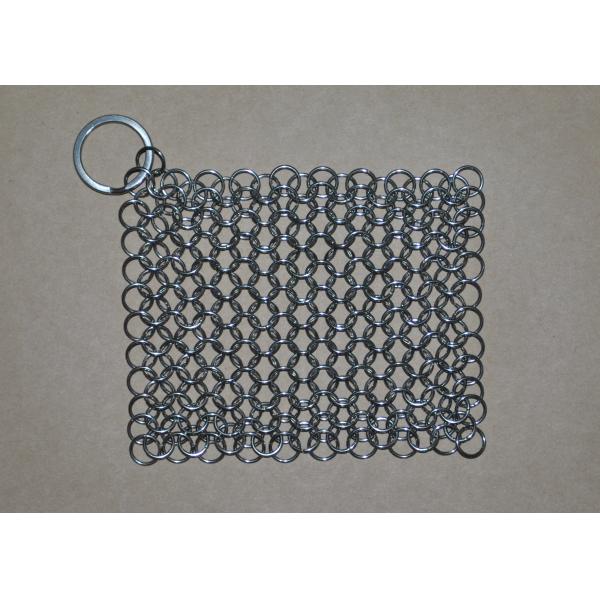 Buy cheap Rectangular Chainmail Cast Iron Pan Scrubber Stainless Steel Wire Scrubber from wholesalers