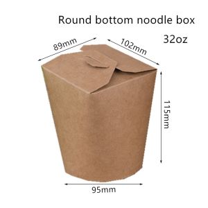 China 16oz 26oz 32oz Disposable Noodle Box With Round Bottom on sale