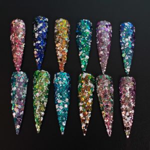 Diamonds Chameleon Glitter Flakes Mixed Photorefractive Chunky Paillette