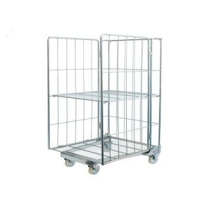 Buy cheap Stackable Roll Cage Trolley Folding 4 Sided Material Handling Mobile Cage Trolley from wholesalers