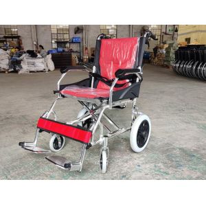 China Compact Lightweight Aluminum Manual Wheelchair With Solid Rear Wheel on sale