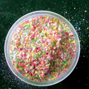 China Chunky Mixed Glitter Hexagon Mixed Chunky Glitter Mixes Eco-friendly Resistant Solvent Polyester Pearl Iridescent on sale