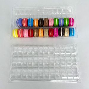 China Customized 36 cavity vacuum formed plastic PET macaron container with transparent lid on sale