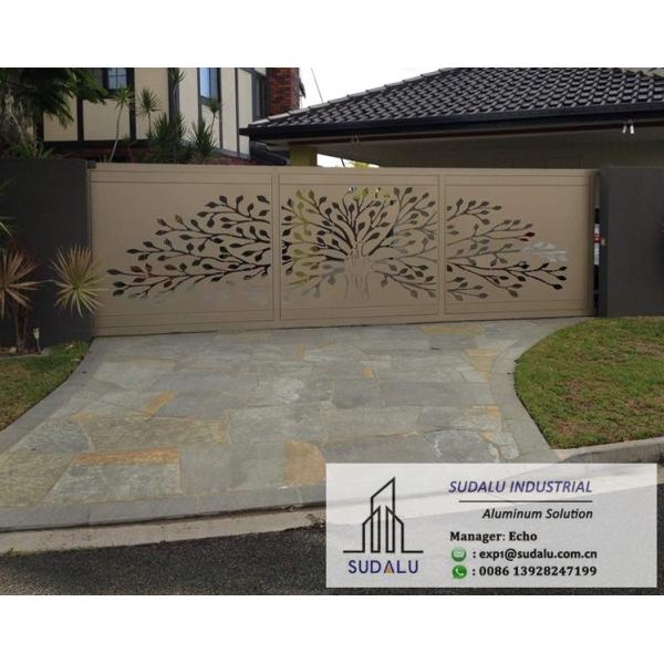 Quality SUDALU Foshan PVDF OME Aluminum Laser Cut Decoration Panel for Gate of Garden/ Garage Metal Perforated Panel for sale