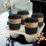 4 Cup Pulp Fiber Drink Carrier For 8-32 Oz Cups - Biodegradable And Great For