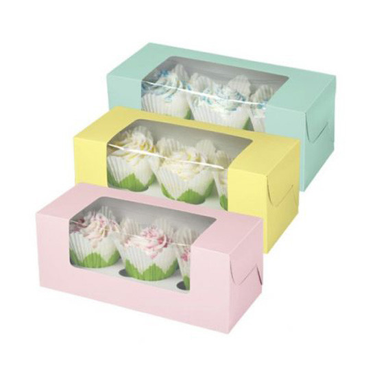 Buy cheap Custom Logo Printed Paper Pink White Pastry Boxes With Clear Windows from wholesalers